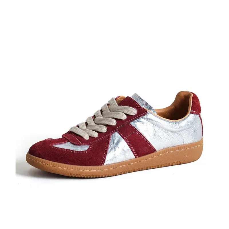 VCA Low Top Skateboard Shoes Women's Silver Red-2
