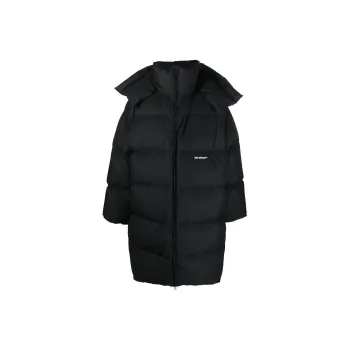 OFF WHITE Logo Print Puffer Coat