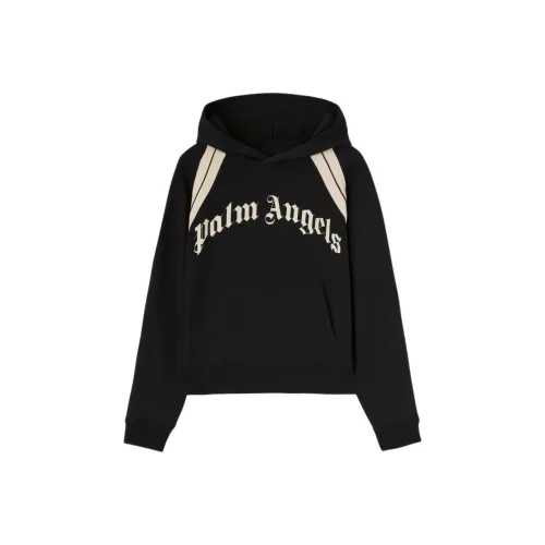 PALM ANGELS Curved Logo Elastic Waist Swim Shorts