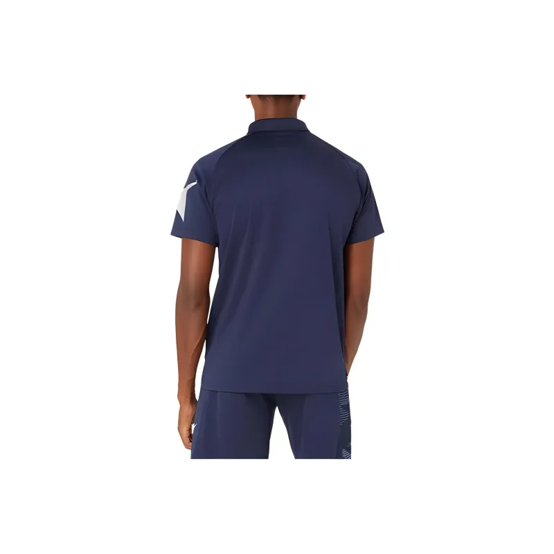 Asics A I M Dry Graphic Down Polo Shirt Polo Shirt Unisex Midnight Blue-1