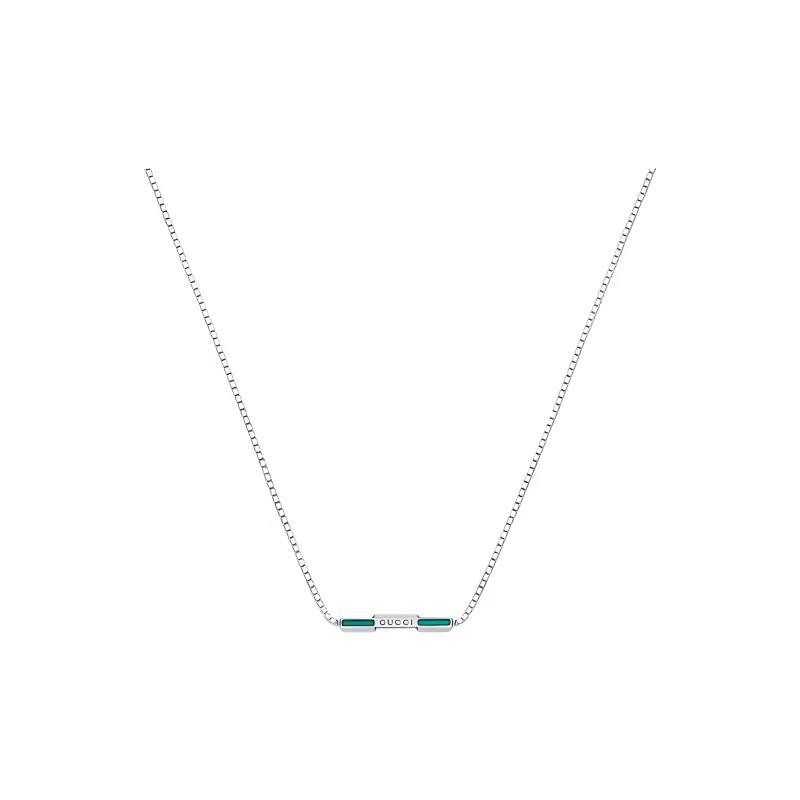 GUCCI 18K White Gold Necklaces Unisex Silver-0