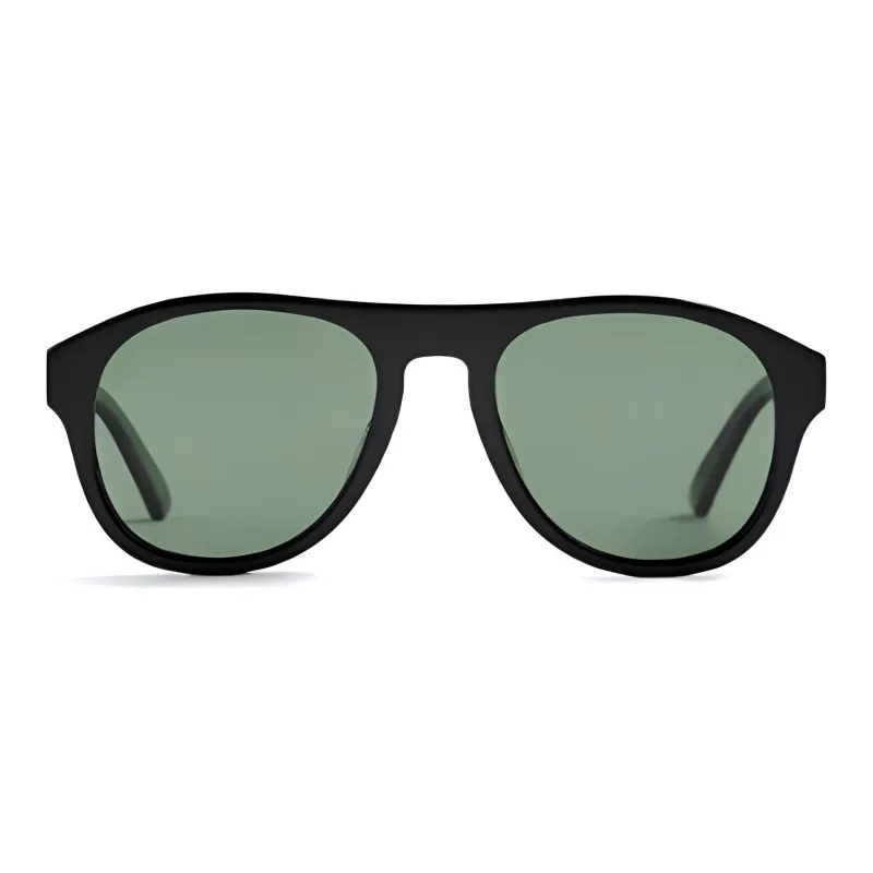 ZARA Acetate Ethyl Fiber Oval Sunglasses Men's Black-0