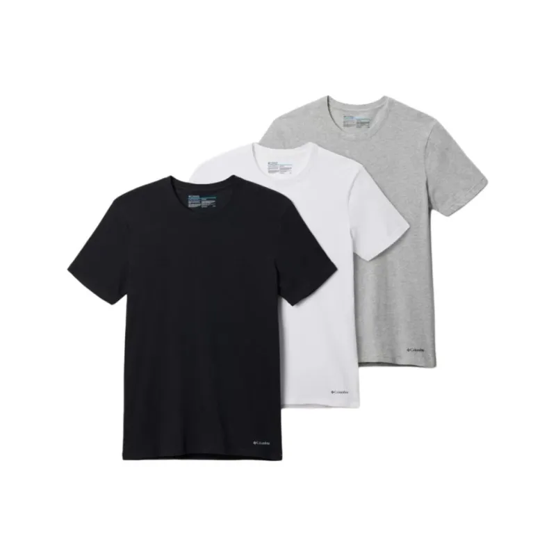 Columbia T Shirts Unisex 3 Pack Black+White+Gray-0