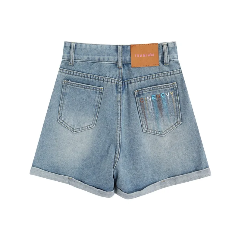 Garbege Denim Shorts Women's Blue-1
