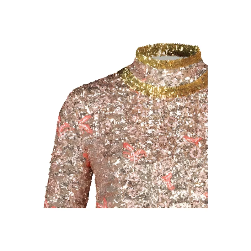 GIAMBATTISTA VALLI Sequin-embellished High-neck Top-1