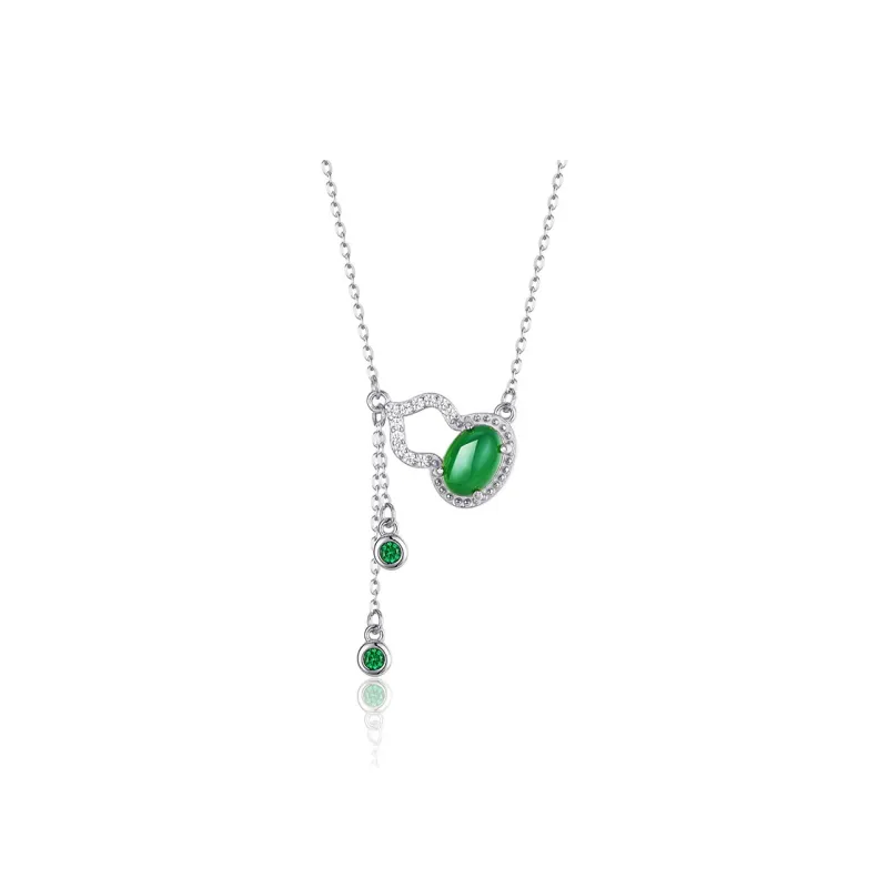 Emerald Chalcedony Jade Necklaces Women's-4