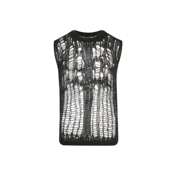 RICK OWENS Open Knitted Sleeveless Tank Top