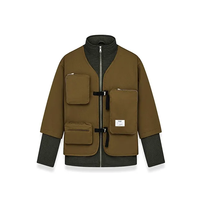 BAGGL Loose Fit Mock Two-Piece Jacket Men's Brown-0