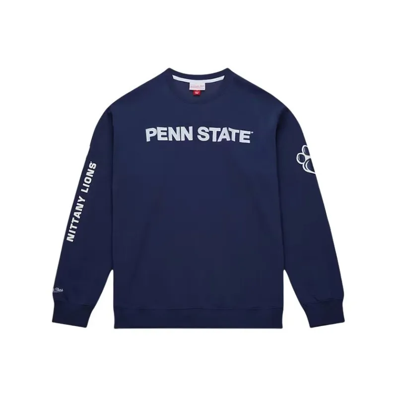 Mitchell & Ness Navy Penn State Nittany Lions There & Back Sweatshirt Men's Marine Blue-0