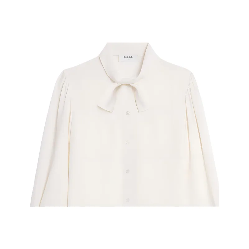 CELINE Lavallière Blouse In Crêpe De Soie And Acetate-2