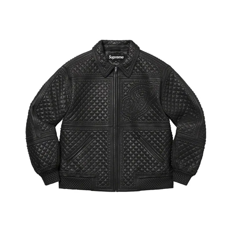 Supreme Studded Quilted Leather Jacket-3