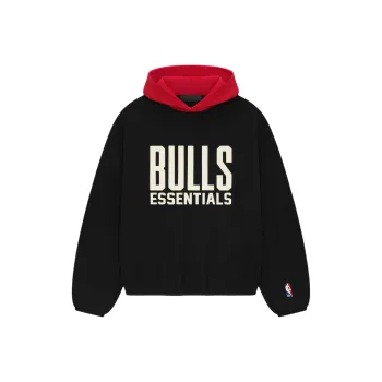Fear Of God Essentials X Nba Chicago Bulls Hoodie 'Black Red'