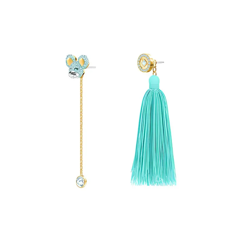 Swarovski Faux Crystal Stone Earrings Women's Gold Plated-1