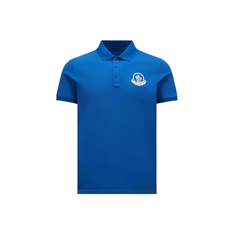 Moncler Logo Embroidered Ribbed Collar Polo Shirt-0