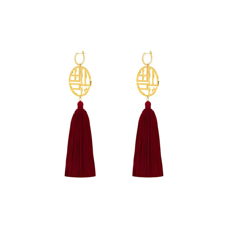 Swarovski Full Blessing Earrings Women's Red-1