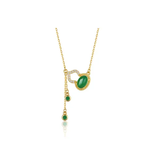 Emerald Chalcedony Jade Necklaces Women's