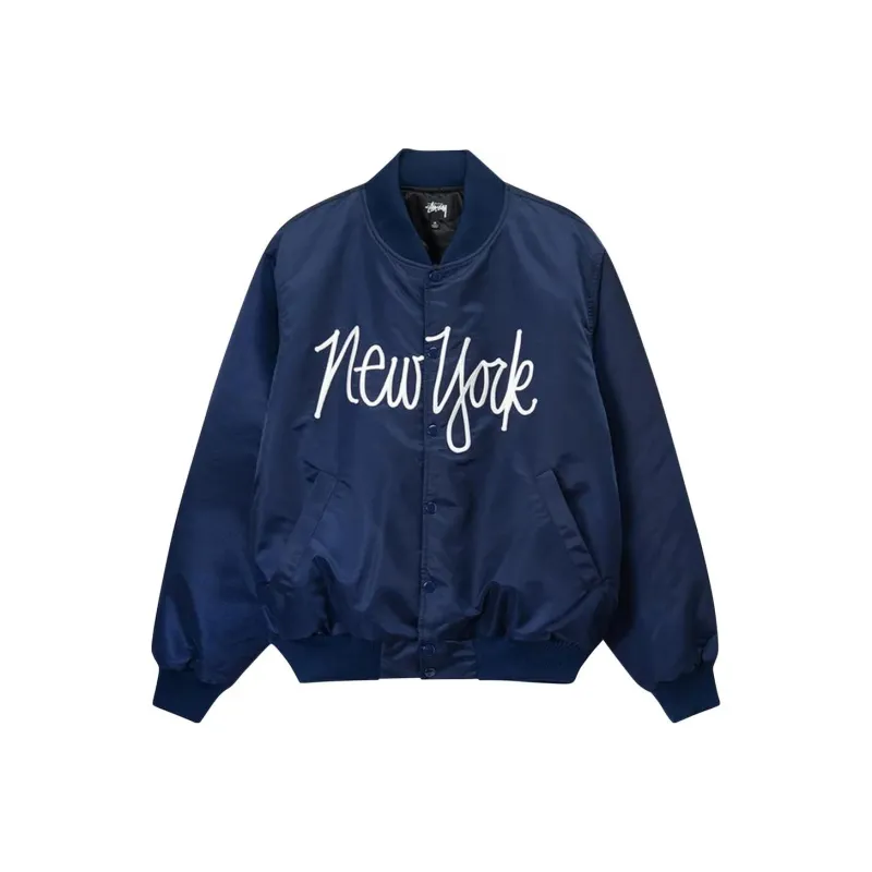 Stussy La Chapter Satin Varsity Jacket-0