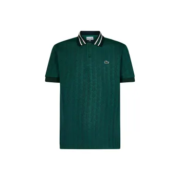 LACOSTE Geometric Pattern Logo appliqué Polo Shirt