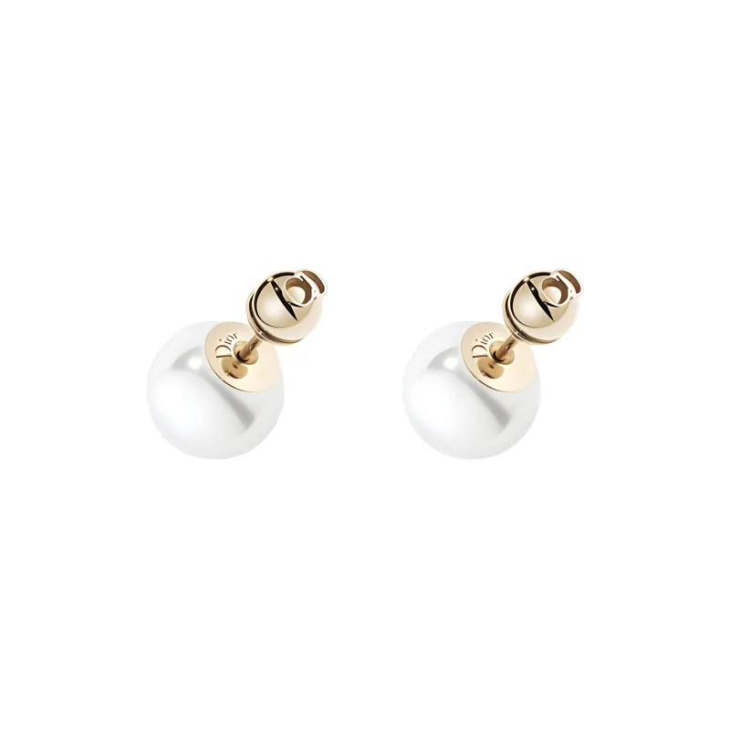 DIOR Pearl Earrings Women's Gold-1