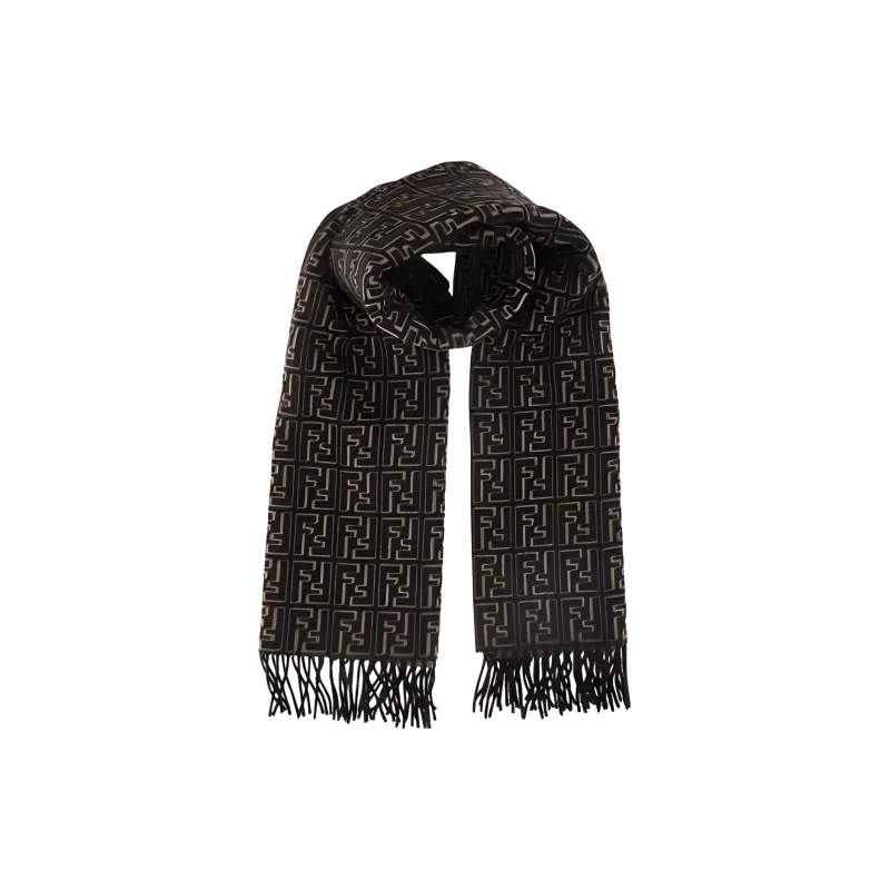 FENDI Knit Scarves Unisex Black/Brown-1