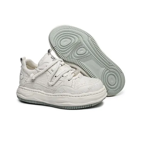 APRHE Slip Resistant, Abrasion Resistant, Breathable, Height Increasing Low Top Skateboard Shoes Unisex White-2