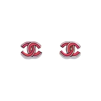 CHANEL Stud Earrings Women's Pink