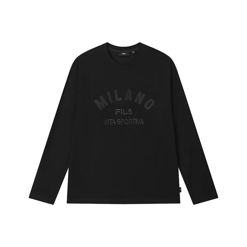 FILA LifestyleFILA MILANO Italy Version Luxury Style Sports Collection Sweatshirt Men's Jet Black-0