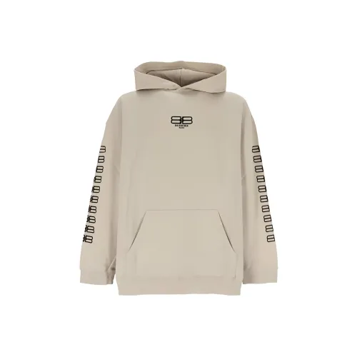 Balenciaga Embroidered Sleeve Bb Logo Popover Hoodie