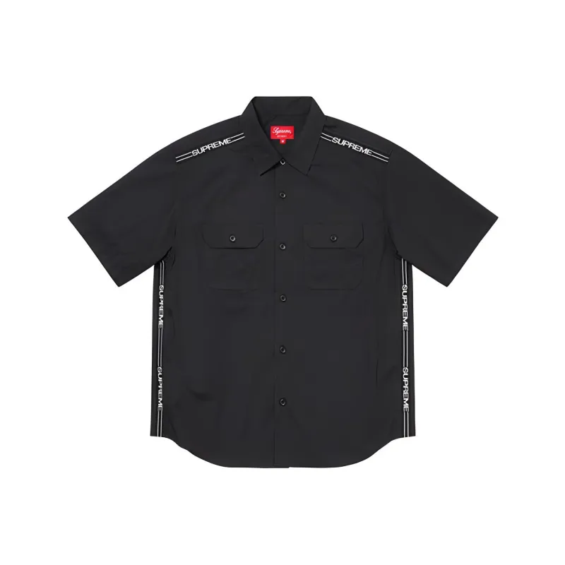 Supreme Logo Rib S/S Work Shirt-3
