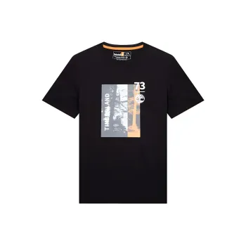Timberland Drop Shoulder Sleeve T Shirt Men's Black