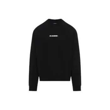 JIL SANDER + Crewneck Logo Print Sweatshirt
