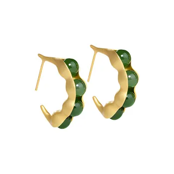 Xiaoyinjiang Hetian Jade Earrings Jasper Women's