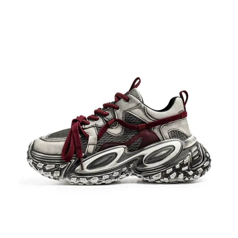 JANECO Slip Resistant, Abrasion Resistant, Breathable Low Top Chunky Sneakers Men's-7