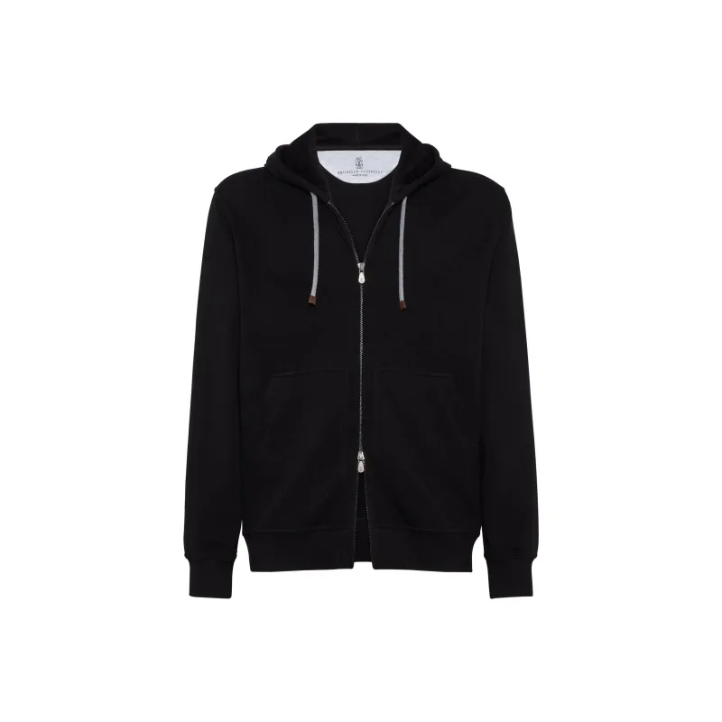 Brunello Cucinelli Zipped Drawstring Hoodie-0