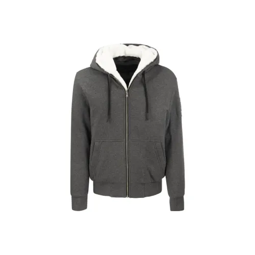 Moose Knuckles Logo Plaque Drawstring Zipped Hoodie