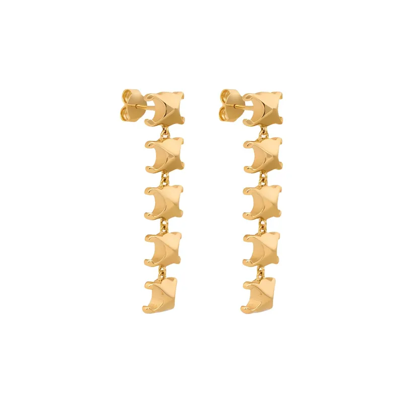 CELINE Nickel Free Brass Earrings Women's Gold-1