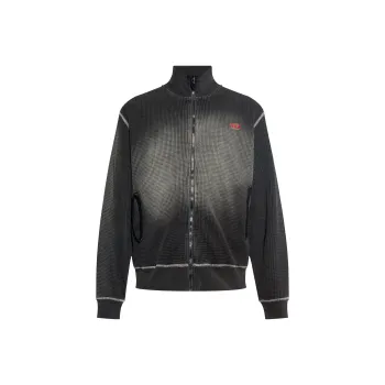 DIESEL S Wafy Zip Faded Effect Sweatshirt