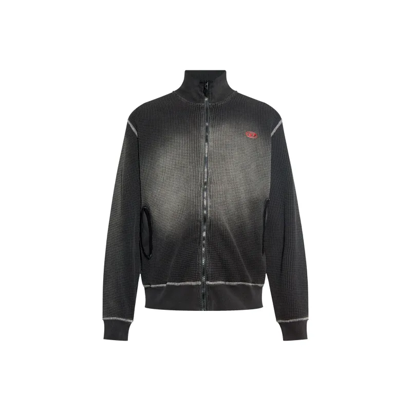 DIESEL S Wafy Zip Faded Effect Sweatshirt-0