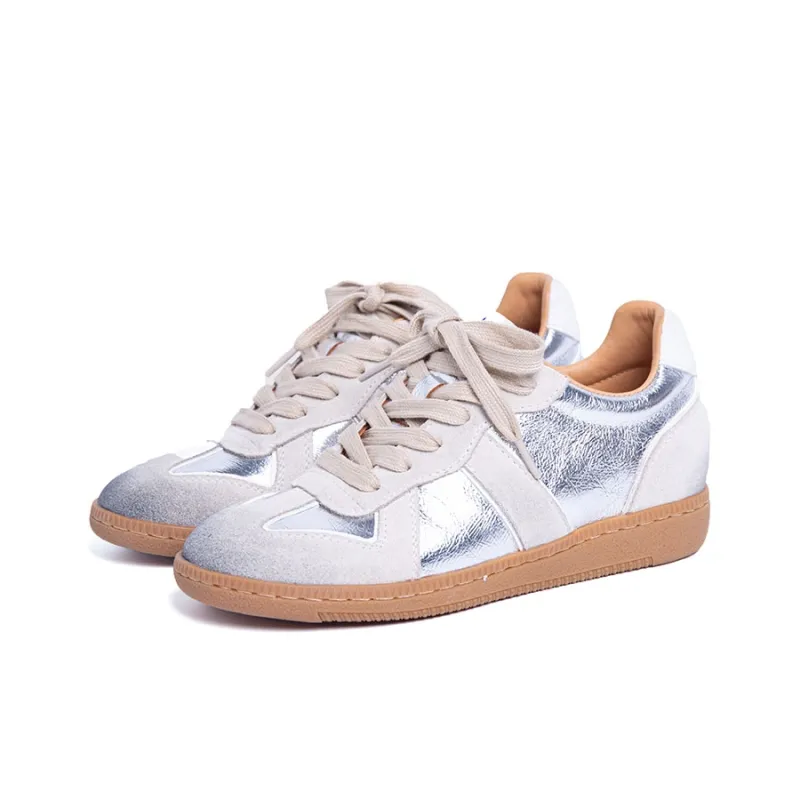 VCA Abrasion Resistant, Breathable, Lightweight, Height Increasing Low Top Casual Shoes Women's Silver-2