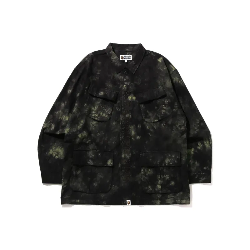 Bape Tie Dye Army Jungle Fatigue Shirt Jacket-0