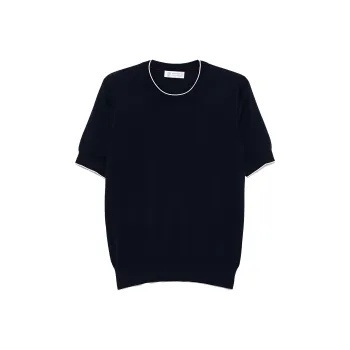 Brunello Cucinelli Short Sleeved Ribbed Jumper