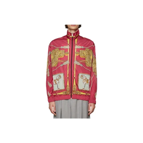 GUCCI Horses And Tassels Print Oversize Nylon Bomber Jacket