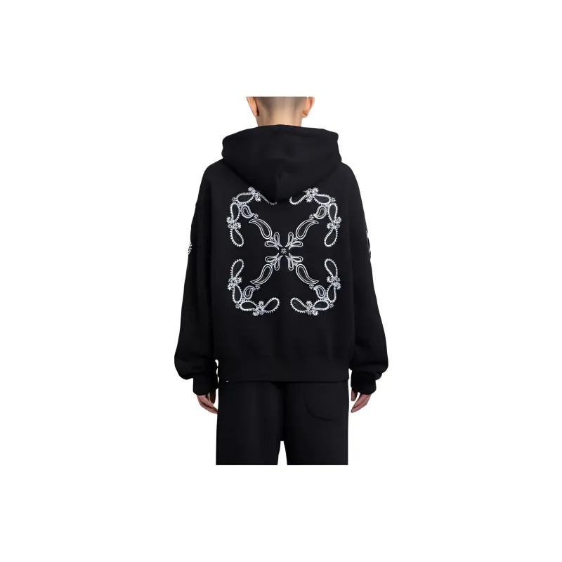 OFF-WHITE Bandana-Embroidered Drawstring Hoodie-1