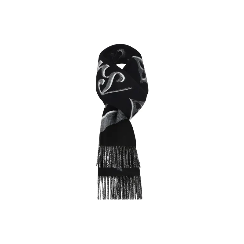 LOUIS VUITTON Sheep Wool Knit Scarves Men's Black-1