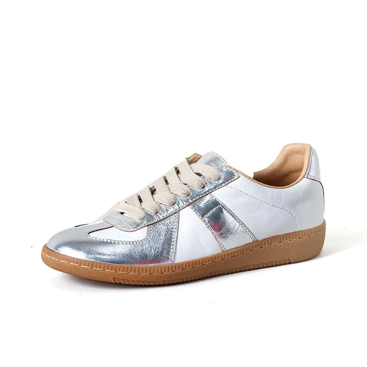 VCA Low Top Skateboard Shoes Women's Silver White-1