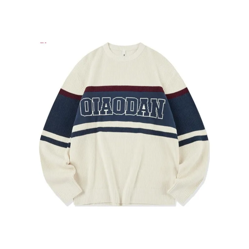 QIAODAN Knitwear Men's Cream White/Starry Night Blue-0