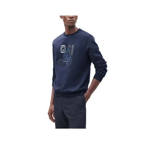 HERMES SS25 Sweatshirt Men's Deep Sea Blue