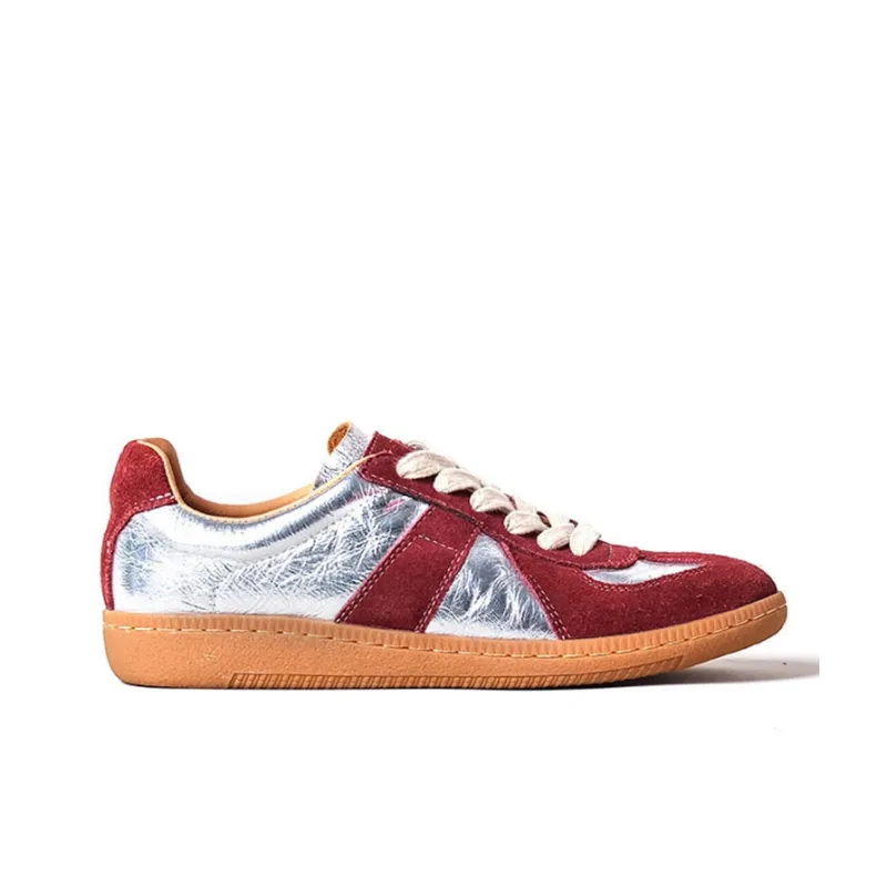VCA Low Top Skateboard Shoes Women's Silver Red-1