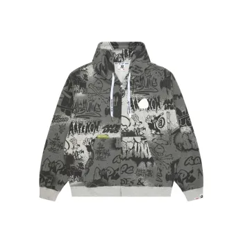Aape Graffiti print Zipped Hoodie