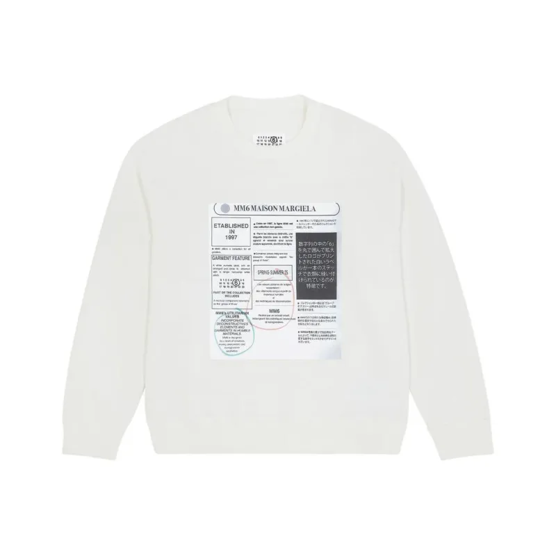 MM6 Maison Margiela Newspaper Print Jersey Sweatshirt-0